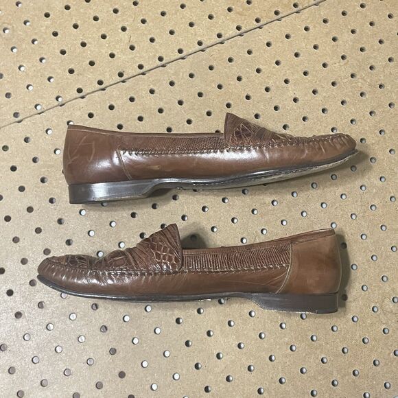 Mezlan Sebastian Lizard Leather Grain Loafers 5633 Spain Brown Size 12 M Men main image 7